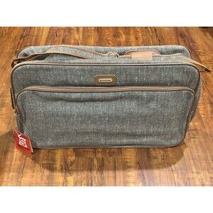 Vintage NOS Samsonite Special Collection Tweed Jute 22” Luggage Suitcase - New!